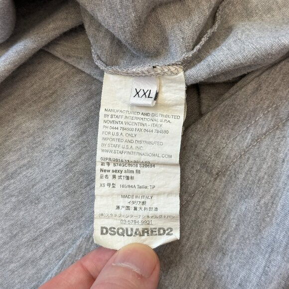 Dsquared2 Fraternity Catens Educational Institute Men's Gray T-Shirt - XXL / 2XL - Picture 6 of 6